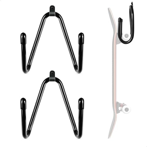 letuxaamz Skateboard Wandhalterung Display Rack, Skateboard Wandregal für Boards wie Skateboards, Longboards,Wakeboards und Roller Skate, Verstellbare Schwert Wandhalterung für Schwert, 1 Paar