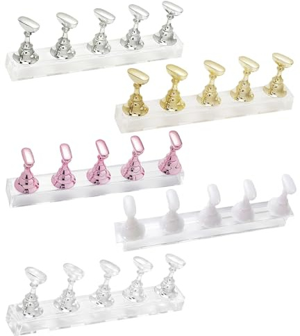 Ensemble Support Ongles Capsules 5 Pièces En 5 Couleurs Support Press on Nails Pour Faux Ongles Pour Pratique De Manucure Pour Affichage à Pression Sur Ongles