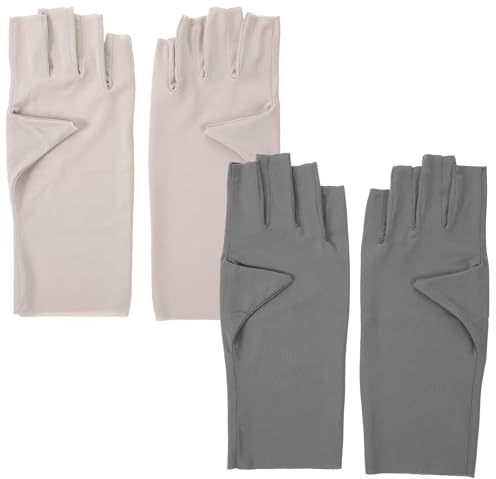 Cabilock 2pares Guantes de Protección Solar para Manicura de Gel Guantes Anti-uv sin Dedos para Mujer para Uñas de Gel