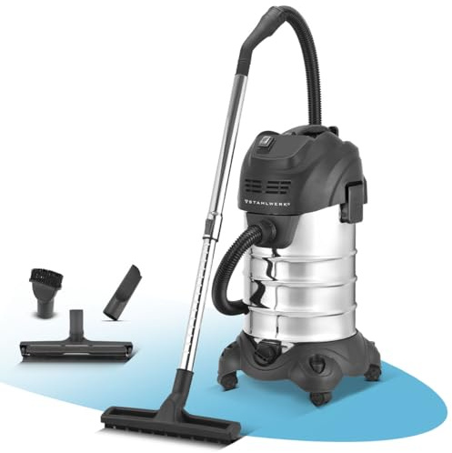 STAHLWERK Nass- und Trockensauger VCL-1600 ST | 1600 W Industriesauger | 35 l Edelstahlbehälter, Sicherheitsabschaltung, umfangreiches Zubehörpaket, robuster Werkstattsauger