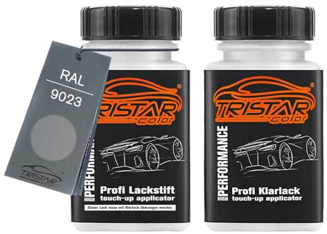 TRISTARcolor RAL 9023 Perldunkelgrau Metallic Lackstift inkl. Klarlack seidenmatt je 50 ml