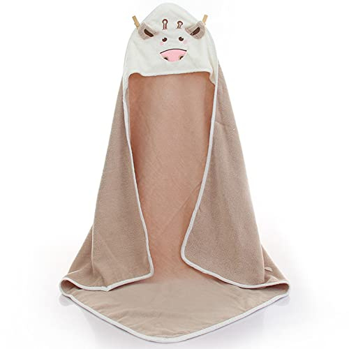 Baby Badehandtuch mit Kapuze, Chickw1 Baby Badehandtuch Mikrofaser Kinder Kapuzenhandtuch Warm und kuschelig Baby-Badetuch (Braun)