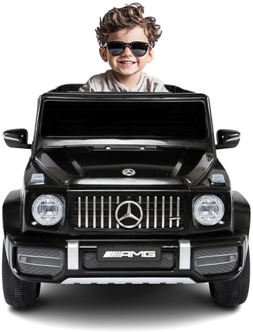BabyCar Mercedes G63 Sport | Macchina per Bambini Elettrica Telecomandata 12V con 2 Motori 25W | Auto Elettrica per Bambini con Sedile in Pelle, Porte Apribili, USB | Licenza Ufficiale | Nero, MP3