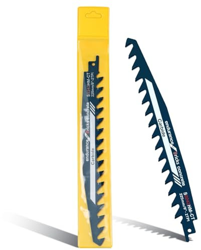 Hojas Sierra Sable,Para hormigón celular, ladrillo, losas de cemento y hormigón, 225 mm,Perfectamente compatible con varias marcas de cuchillos