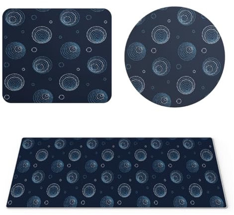 EHOMERY Tapis de Souris Anime Tapis Souris à décorer Art géométrique Tapis de Souris Gamer Personnalisable Tapis Souris Fille - 3 Pack [30x80 cm, 20x24 cm and Dia 20 cm]