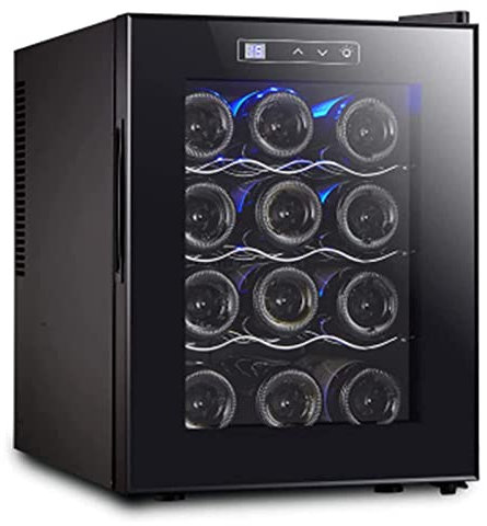 SmPinnaA Weinkühler Für 12 Flaschen, Freistehender Kompakter Mini-Weinkühlschrank, Elektronischer Weinschrank Mit Konstanter Temperatur Von 11-18 °C, Für Champagner Oder Weinbarschrank