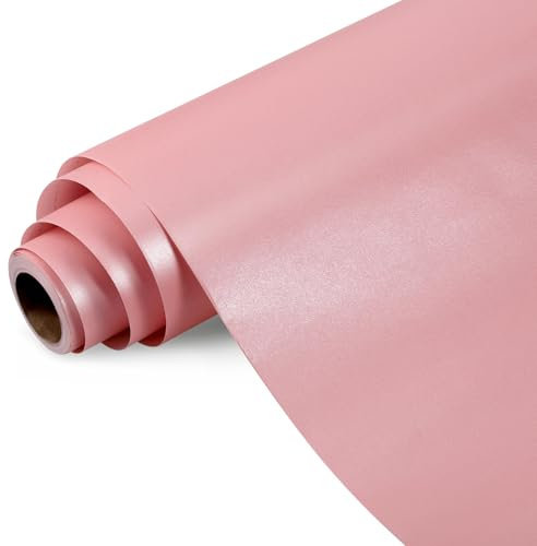 JIANTA Papier Cadeau Rose, 43cm x 10m, Papier Emballage Bouquet Fleur, Noble pour Anniversaire, Mariage, Noël, Fête Prénatale