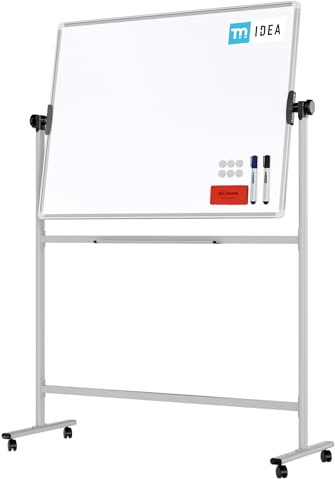 ALLboards Mobil Board, serie: TM Idea/Flex – med dubbelsidig whiteboardyta, roterbar, 120 × 90 cm