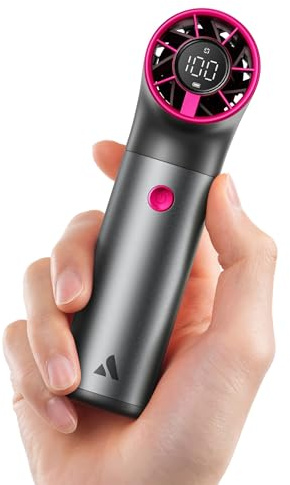 Aecooly Mini Ventilador de Mano, Potente Turbo Ventilador Portatil | 19000 RPM Aero Ultra, USB Recargable 15H de Duración, 7 Velocidades, Bolsillo Pequeño Viajes Regalo para Mujeres-Gris&Violeta