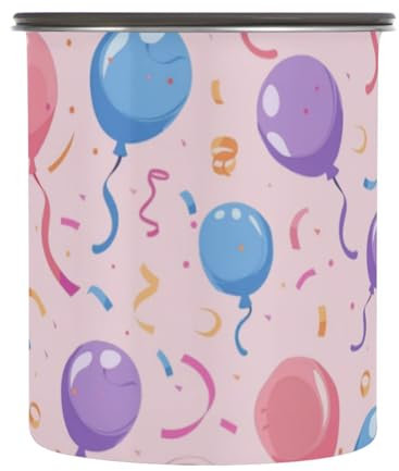 Amooorous Palloncini colorati progettati contenitori per alimenti con coperchi in acciaio inox cucina dispensa organizzatore impilabile pulsante contenitori ermetici