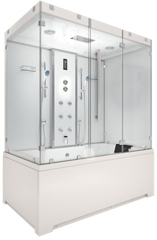 Kombination Badewanne Dusche K80-WS-EH-C-EA Duschtempel 180x100 cm