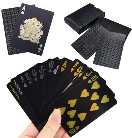 BDGYCK Waterproof Playing Cards, Cool Plastic Playing Cards, Waterproof Poker, Deck of Poker for Gift Party Game, Interaction, Group Activities(Black Diamond)