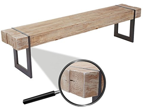 Mendler Sitzbank HWC-A15, Esszimmerbank Bank, Tanne Holz rustikal massiv MVG-Zertifiziert - naturfarben 160cm