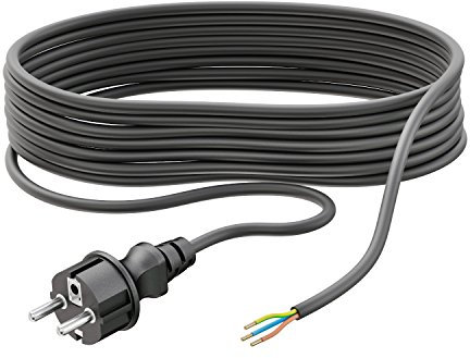 ledscom.de Schukostecker Typ F mit Außenkabel, 5 m, schwarz, 3 x 0,75 mm²