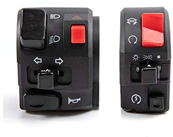 Interruttore universale per moto da 7/8 22 mm con pulsante per clacson, lampeggiante, fendinebbia, manubrio elettrico