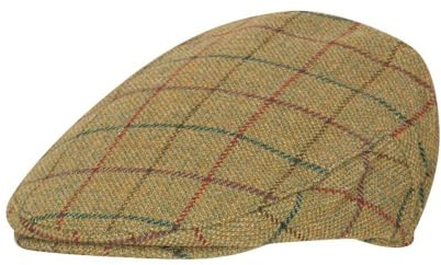 Walker & Hawkes - Barn Derby Tweed platt keps jakt skytte landskläder hatt - marinblå tweed, Beige tweed, XL
