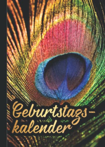 Immerwährender Geburtstagskalender ❀ jahresunabhängiges A6 Buch ❀ Design Feder: kleines, handliches Format mit Platz für ihre Adressen ❀ ohne Jahr
