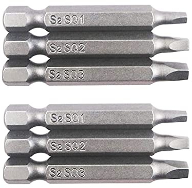 Fongmore - Set di punte per cacciavite a testa quadrata, lunghezza gambo da 1/4 di pollice, utensili elettrici SQ1 SQ2 SQ3 (50 mm)