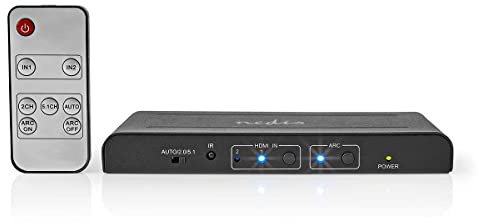 Nedis Extractor HDMI ™ | Entrada HDMI™ | TosLink Hembra / 2 x Salida HDMI™ / 2 x RCA / 3,5 mm | Resolución máxima: 4K @ 60Hz | 18 Gbps | Metal | Antracita | Caja