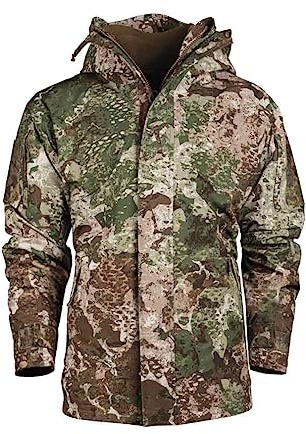 Mil-Tec Warme Regenjacke Unisex • Nässeschutz Jacke wasserdicht • Fleecejacke für Herren & Damen • Als Arbeitsjacke, Militär Jacke, Outdoor Fleece, Funktionsjacke • WASP I Z2, Größe: L