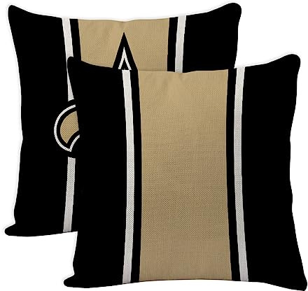 2 Pcs Football Style Throw Pillow Covers 18 x 18 Inch Linen Material Pillow Case Decoration for New England S Home Sofa Couch