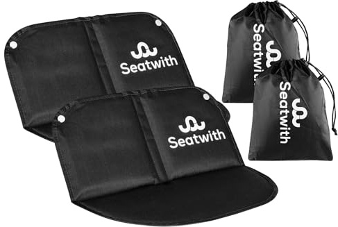 2X Faltbare Thermo Sitzmatte mit Aluminium Thermoboden 40x40cm Schwarz