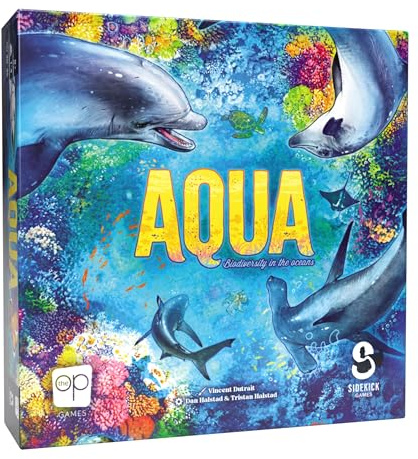 Sidekick Games | Aqua: Biodiversity in The Oceans | Brettspiel | Spannendes Strategiespiel für Erwachsene und Familien | Thematisches Legespiel | Alter 8+ | 1-4 Spieler | Englische Version