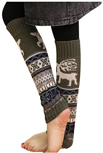 Kswlwccpp Beinwärmer Damen: Winter Bunt XXl Bequem Beinstulpe Beinwärmer Flauschig Warm Weich Gestrickt Bein Stulpen Stulpen Extra Weit Lang Leg Warmers Stulpensocken