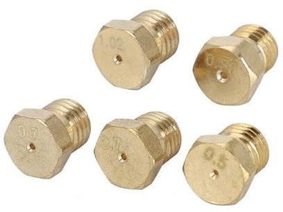 BODYA 5 x Messing-Gasstrahldüsen Brennerdüsen, LPG-Gasstrahl-Set, Gasherd, LPG-Umrüstsatz, Propan-Einspritzdüsen