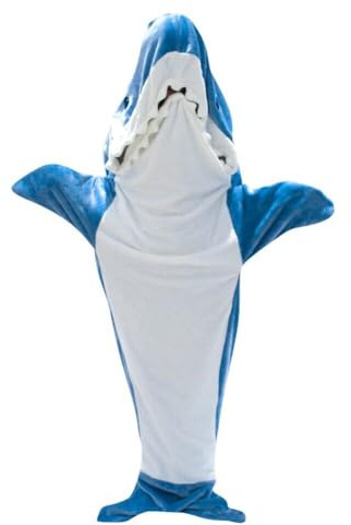 hai decke, shark blanket wearable, shrakie blanket hoodie tragbare, Hai Decke zum anziehen erwachsene, Shark onesie, kuschel Decke, Große-230cm*90cm (hohe 185cm)