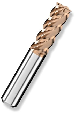 Cleqee 1 Stück Hartmetall Schaftfräser, 16mm Vierkantfräser, AlTiN-beschichtet, 4 Klingen CNC Spiral-Hartmetallbohrer, Klingenlänge 45mm x Gesamtlänge 100mm x Schaftdurchmesser 16mm für Metall Holz