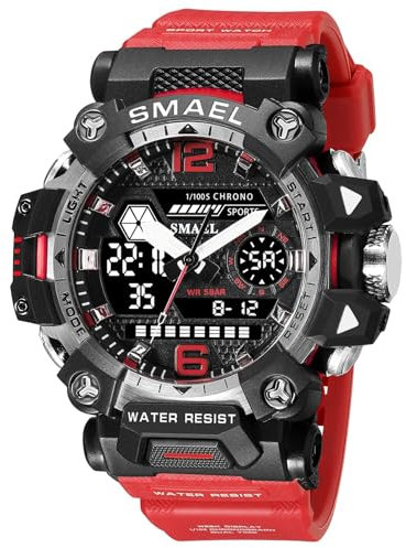 SMAALEB Orologio Sportivo Uomo Militare - Resistente agli Urti, Orologio Uomo Militare Tattico Multifunzionale con Altimetro e Termometro,A