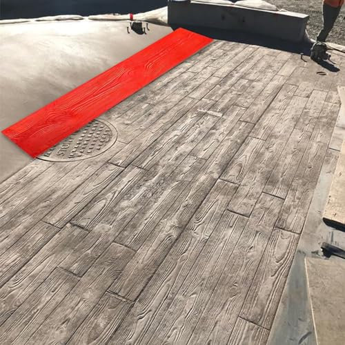 Moldes Hormigon Impreso Moldes de Formas Concretas de Grano de Madera, Tapete Flexible Texturizado Rectangular para Piedra de Paisajismo, Tapetes de Sellos de Impresión para Interiores y Exteriores de