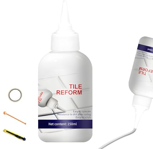 Fliesen Reparaturset Weiß, Emaille Reparatur ist wasserfest und schnelltrocknend, Spachtelmasse Weiß Innen eignet sich zum Ausbessern von Kratzern, Ausbessern von Rissen in Waschbecken (Silber, 150ml)