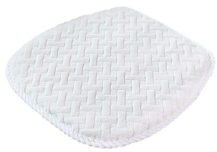 ZIBENE Sitzkissen für StüHle Esszimmer, Stuhlkissen Halbrund 45x45, Weich Komfortabel Abnehmbar Kristallsamt Sitzkissen Sitzkissen KüChenstuhl mit ReißVerschluss Beigeweiß
