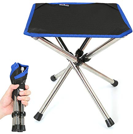 ROCK CLOUD Mini sgabello pieghevole treppiede leggero sgabello da campeggio compatto portatile sgabello da viaggio zaino in spalla sedie all'aperto per campeggio escursionismo picnic pesca barbecue