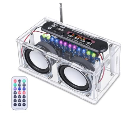 Dytabepl Elektronik Löt Bausatz Radio FM Bluetooth-Lautsprecherkit Erwachsene mit LCD Display, FM Radio Lautsprecher 87,5-108 MHz Lötübungs Kit, Stereo Digitalradio Musikspieler Geschenk