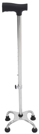 VALICLUD Muletas Adulto Hombre Ajustables con Bastón Ergonómico de Acero Inoxidable y Base Plana de Cuatro Puntas para Mayor Estabilidad en Interiores y Exteriores