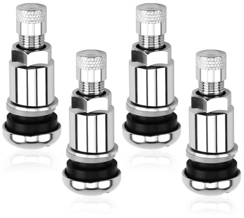 4 Pièces de Valve Pneu Voiture pour Jantes en Aluminium Universelles, Valves Argentées, Valve Moto de Pneus en Métal Valves de Haute Qualité pour Pneus de Voiture, Robustes et Durables