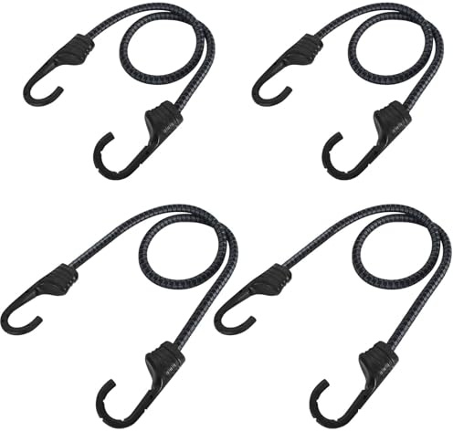 Spanngurte mit Haken, Verstellbar Gummiband Expander mit Haken, Elastisch Spanngurte für Sackkarre Gepäckträger Fahrrad Motorrad Camping (B: 2 x 60 cm + 2 x 90 cm)