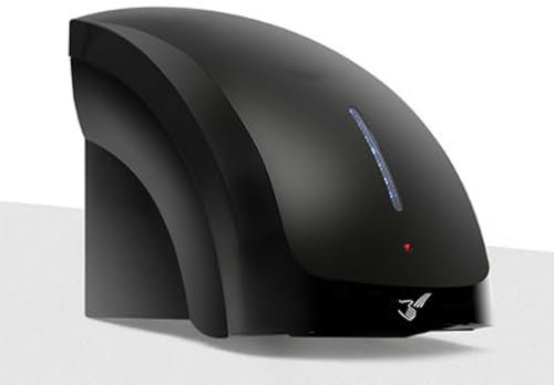 WBRSybUK Asciugamani Elettrico per Uso Domestico, Senza Contatto, Silenzioso, da Parete, Adatto per Bagni, Centri Commerciali, Ospedali, Hotel, Grandi Spazi(Black)