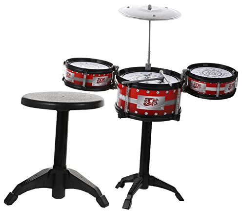 Beaupretty Junge Mädchen Schlagzeug Set Junge Mädchen Musikinstrument Spielzeug Mit Hocker Bunte Trommel Pädagogisch Fördernd Motorik Kreativität Ab Jahre