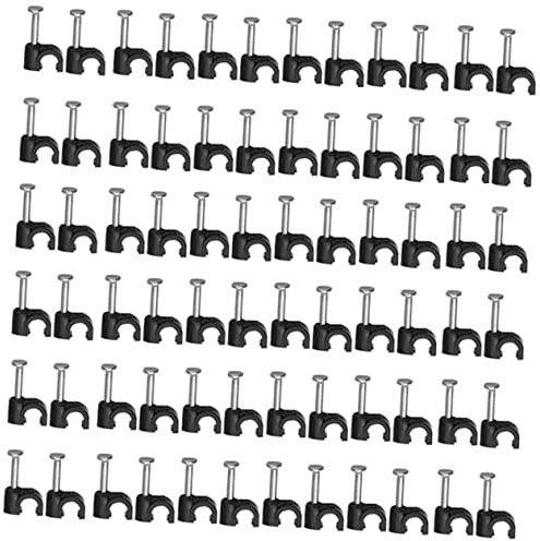 SHINEOFI Clips de Cable Negro y Abrazaderas para Clips de Cable Ethernet Tv Sujetacables Resistentes y Fáciles de Instalar
