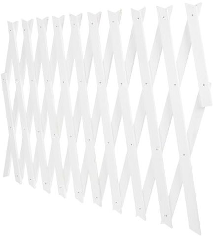 Gadpiparty Treillis Bois Télescopique Mural pour Plantes Grimpantes Panneau Treillis Ajustable Blanc Support Décoratif Intérieur et Extérieur pour Pots