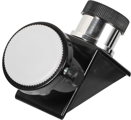 Adaptador Diagonal de 90 Grados para Telescopio 0.965 Pulgadas | Imagen Erguida, Ángulo Cómodo de Observación, Plástico y Vidrio, Tornillo Incluido, Acabado Negro Estilo Aleatorio