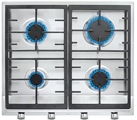 TEKA Placa de Gas 60 cm, 4 Quemadores Alta Eficiencia, Autoencendido, Seguridad Termopar, Parrillas Fundición, Modelo EX 60.1 4G AI AL CI NAT