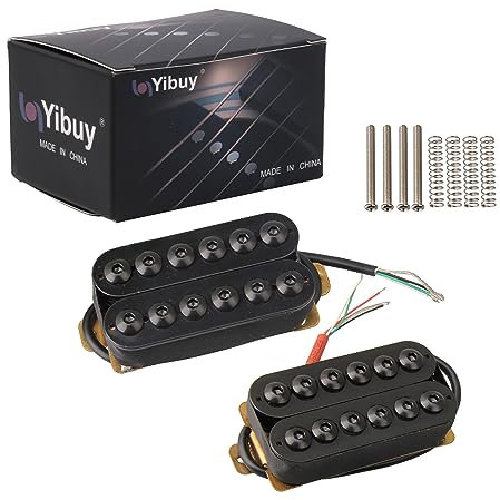 Yibuy Modell HOC-BK-TMB Schwarz Metall Doppelspulen Gitarren Tonabnehmer Humbucker für E-Gitarre