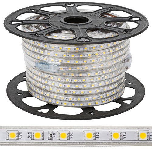 Tira de 60 LEDs/M 500W 42.000Lm 4200ºK SMD5050 220VAC IP65 x50M 40.000H [GR220/60/50M/W]-Blanco Natural | Greenice