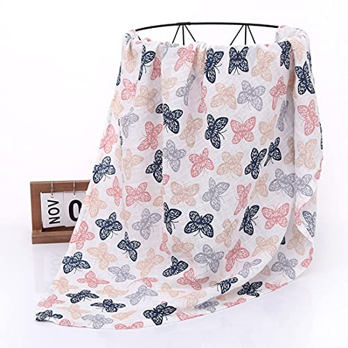 TFlower Musselin Decke Swaddle Pucktücher, weich und gemütlich, 120 x 120 cm groß, zwei Schichten Musselin-Baumwolle für Junge und Mädchen, Spucktücher, Baby Tuch, Mulltücher