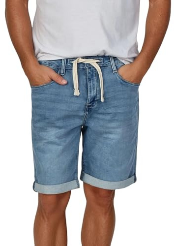 riverso RIVPaul Pantalones Vaqueros Cortos para Hombre, Jeans Short, Cortos de Verano, Corte Regular, Bermudas, Gris, Azul Claro, Azul, Negro, W30 - W42 - Light Blue Denim (L114) - W40